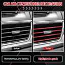 Riakrum 30 Pcs Car Accessories Set Red and Black PU Leather Steering Wheel Cover Auto Interior Accessories Gift Car Vent Trim Strips Air Conditioner Insert Strips with Installation Tool