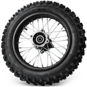 E-Bike Rear Wheel Outer Tire Accessories Compatible with Tutto Tutti Soleil 01 Series, 80/100-12 Rubber Metal Black Replacement Electric Dirt Bike Bicycle Parts Reinforced & Wear-Resistant