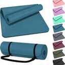 HULKFIT High Density Non Slip Yoga Mat, Extra Thick Exercise Mat with Carrying Strap, for Pilates, Fitness, Home Gym & Floor Workouts - Multiple Thickness & Multiple Color