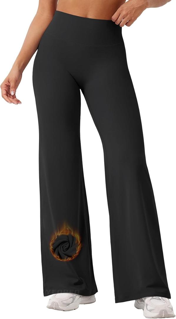 YEOREO Ease Workout Leggings Womens No Front Seam Straight Leggings 31.5 High Waist Buttery Eddiy Yoga Pants, Black, Small
