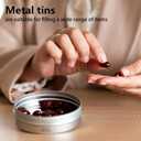 Tins 12 Pack, 2 Ounce Salve Tins with Lids, Small Metal Aluminum Tin Jar Refillable Containers, Round Tin Travel Cosmetic Containers with Screw Lids, Tin Can for Salve, Balm, Lip Balm, Cream