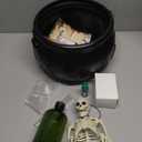 Halloween Decorations Indoor, Cauldron Halloween Decor with Magic DIY Floating Potion Bottles & Skeleton and Mist Maker, Spooky Vintage Black Witches Plastic Bowl for Home Table Mantel Party