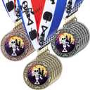 30 Pcs Halloween Pumpkin Medals Metal Halloween Award Medals with Ribbon Gold Silver Bronze Medals 1st 2nd 3rd Prizes for Kids Adults Halloween Costume Party Contest