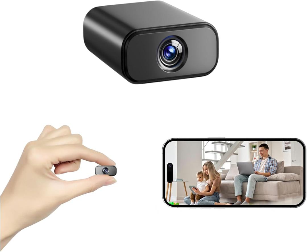 1080P WiFi Wireless Nanny Cam Security Camera,APP Control with Motion Detection and Night Vision, Mini Hidden Camera with Rechargeable Battery Indoor (Mini-Camera*1)