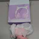 Bluetooth Kids Headphones,Cat Ear LED Light Up Kids Wireless Headphones, Bluetooth 5.1&Stereo Sound, Foldable, Adjustable Headband, Children Headphone with Microphone for School/Tablet (Pink)