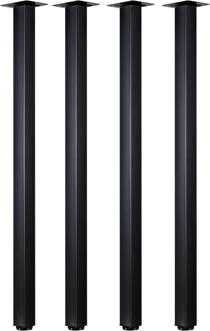LCSDLHLSY Table Legs 36 inch,Heavy Duty Furniture Legs,Adjustable Square Desk Legs for DIY Computer Desks,Coffee Desks,Dining Table,Set of 4, with Floor Protector.