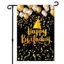 Happy Birthday Garden Flag 12x18 Inch Double Sided Outdoor Yard Decor Birthday Party Celebration Cake Balloons Outdoor Yard Flags(Balloons,12 * 18inch)