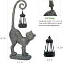Outdoor Spring Decorations Gifts Cat Garden Statues with Solar Lights, Home Decor Cat Figurines for Lawn,Patio,Balcony,Porch,Yard Art Ornament- Birthday Gifts for Women Grandma Sister