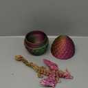 3D Printed Flying Dragon in Egg - Dino Egg with 9" Winged Dragon Inside, Colorful Fidget Toy, Birthday Gift, Flexible Desk Pet Figure, Mystery Dinosaur Eggs (Green Fuchsia Gold)