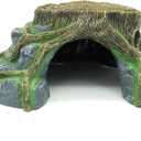 JIHAQUA Resin Large Turtle Tank Accessories Reptile Hideouts Cave Habitat Decor for Gecko Leopard Lizards Toad