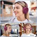 RORSOU B8 Bluetooth Headphones Over Ear, 6 EQ Music Modes and 50H Playtime Deep Bass Wireless Headphones with Mic, Lightweight Folding HiFi Stereo Headset for iPad/Travel/Tablet/PC/Home Red