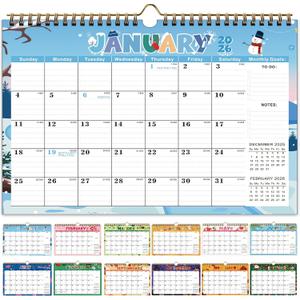 2026-2027 Wall Calendar, 18-Month Large Hanging Wall Calendar 2026-2027, Jan. 2026 - Jun. 2027, 12" x 17" Large Calendar 2026 with Twin-Wire Planner for Home & Office Organization, with Stickers