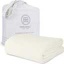 Threadmill Luxury Cotton Blankets for Twin Size Bed | All-Season 100% Cotton Twin Blanket for Bed | Herringbone Soft & Cozy Fall Thermal Blanket, 350GSM, 68x92 inches | Tusk White