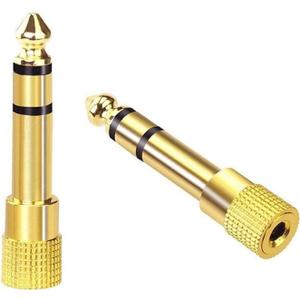 VCE 6.35mm (1/4 inch) Male to 3.5mm (1/8 inch) Female Stereo Audio Jack Adapter for Aux Cable, Guitar Amplifier, Headphone, 2 Pack