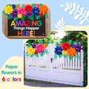 Geyee 80 Pcs Mexican Giant Paper Flowers Leaves Set, 48 Pcs Large Mexico Tissue Paper Flowers and 32 Green Leaves for Mexican Party Wedding Archway Fiesta Birthday Decoration 20" 10''