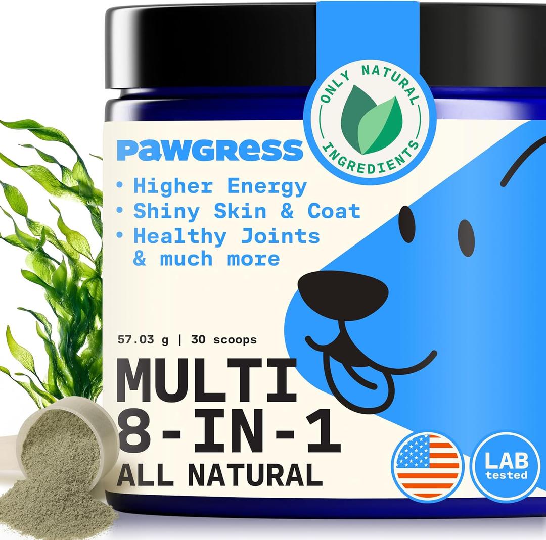 8-in-1 Dog Multivitamin  100% Natural Supplement Powder with Colostrum for Healthy Skin, Joints & Energy  Crafted by Dog Nutritionist Kayla Kowalski, Made in USA  30 Scoops
