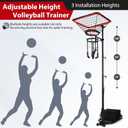 AugFir Volleyball Setter & Spike Trainer, Adjustable Height 93"-126" Volleyball Trainer with 88LBS Sandbag Base & Transport Wheels, Solo Practice Tool for Indoor & Outdoor Use Spiking & Drills