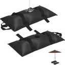 Umbrella Base Water Weight Set of 2, Patio Fillable Water Bags for Weight, Heavy Duty Furniture Outdoor Weights to Hold Down Umbrella Stand Patio Garden Backyard Black (2-PCS)