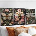 3 Pack Diamond Art Kits for Adults, Bee Diamond Painting Kits for Adults, 5D DIY Round Drill Gem Art Paint with Diamonds Dots Crafts Kits for Home Decor Gift 12x16inch (Bee Butterfly and Dragonfly)