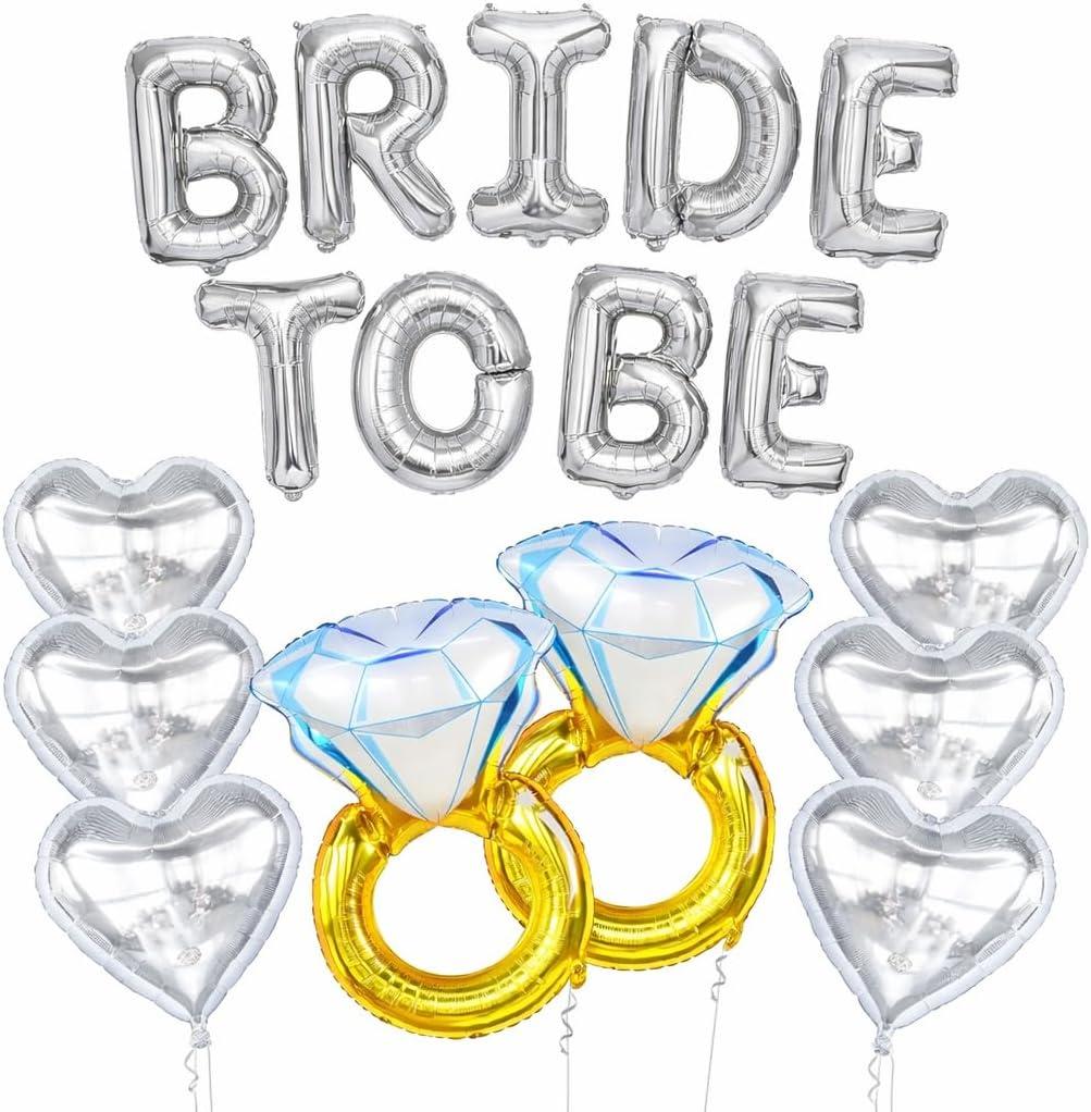 KatchOn, Silver Bride To Be Balloons Set - Pack of 17 | Bride Balloons for Bachelorette Party Decorations, Bride To Be Decorations | Bachelorette Balloons for Bridal Shower Decorations Bridal Sign