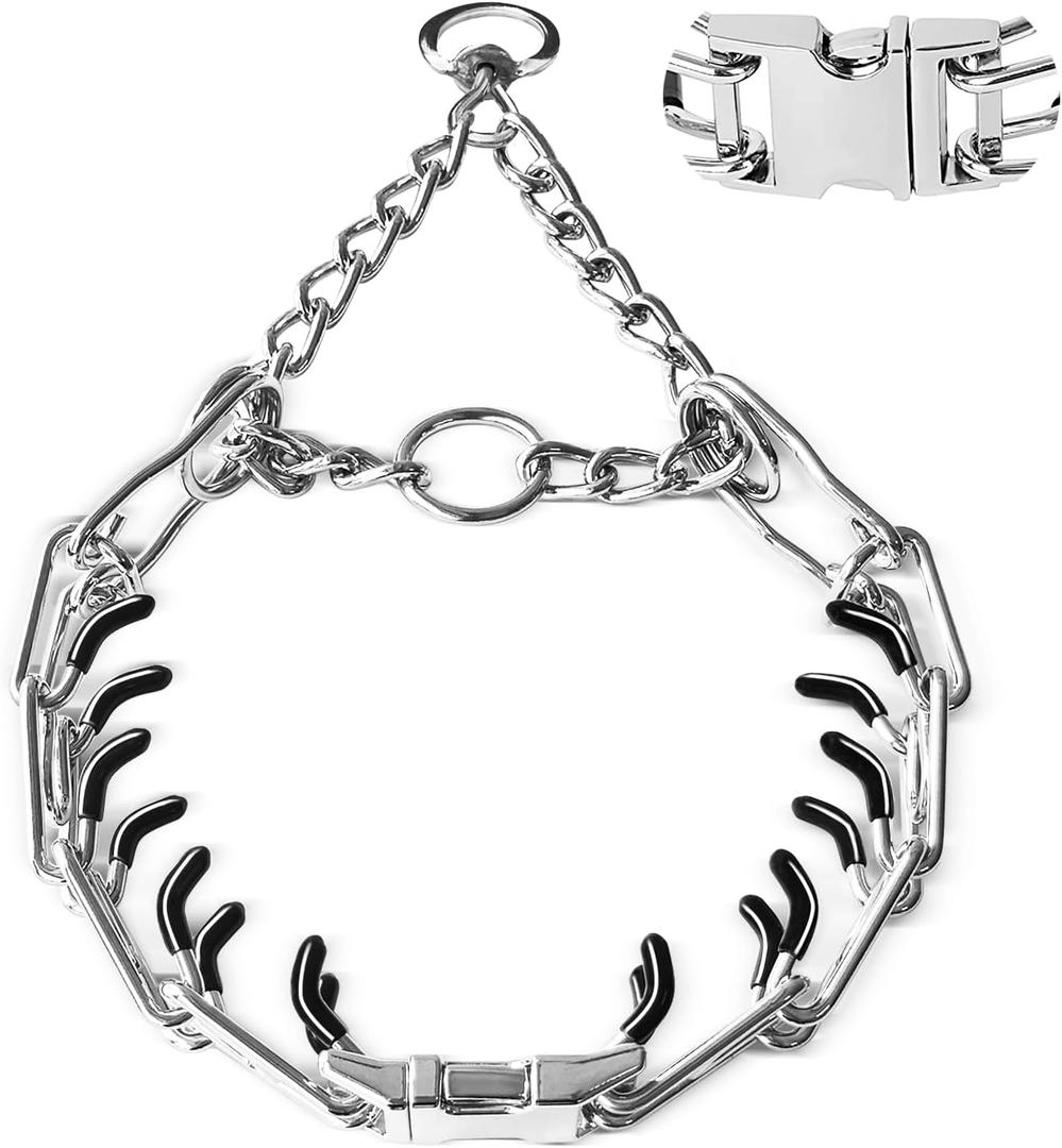 Dog Collar with Buckle Adjustable Dogs Collars for Small Medium Large Dogs (S:2.25mm(Neck 13-17"))