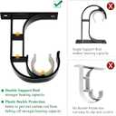 TOKPLNU Ceiling Curtain Rod Holders, Heavy Duty Curtain Rod Bracket 8 Pack, Aluminum Alloy, Black Ceiling Curtain Rods Hooks Hangers Fit for 1 Inch Drapery Rods