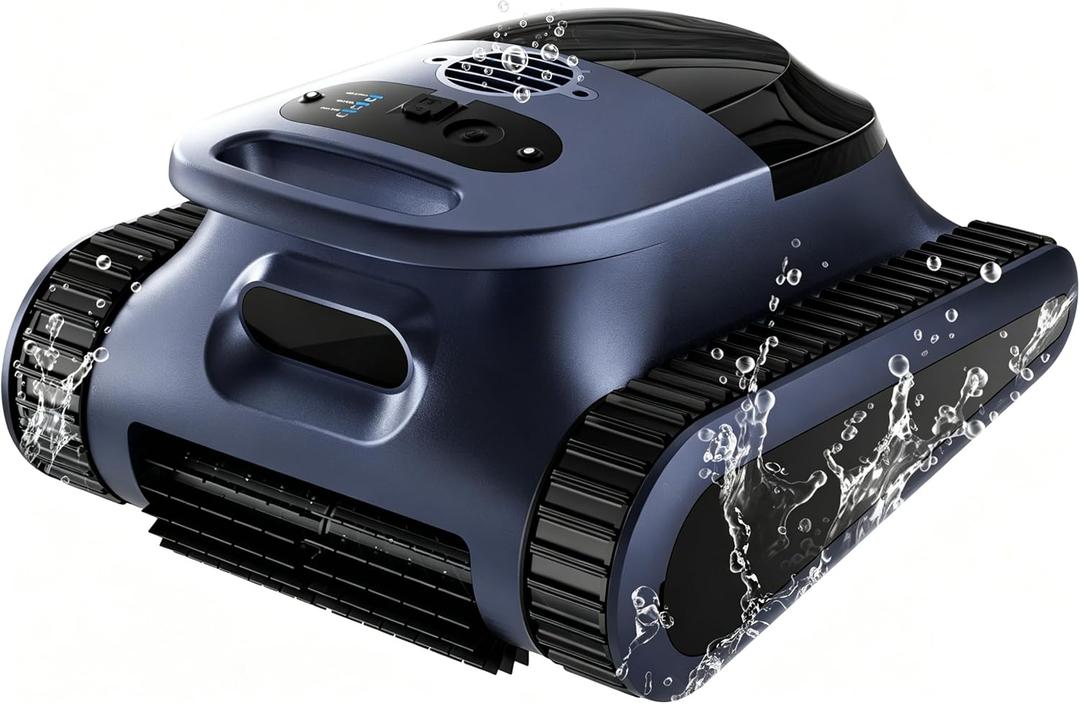 Sat30 Sonar Navigation Pool Vacuum for Inground Above Ground Pools, Climb Stairs Pool Cleaner with 3 Modes, Powerful Suction, Self-Parking, Wall&Waterline Cleaning Pool Robot, Clean Up to 2150 Sq.Ft
