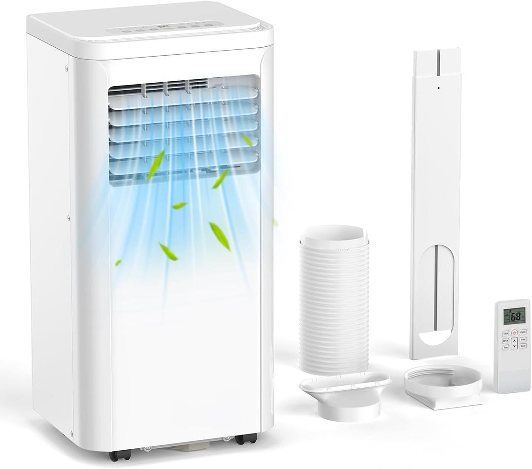 ZAFRO 10000BTU Portable Air Conditioner - 3-in-1 Cooling, Dehumidifier & Fan, 3 Speed, Remote Control, 24-Hour Timer, LED Display