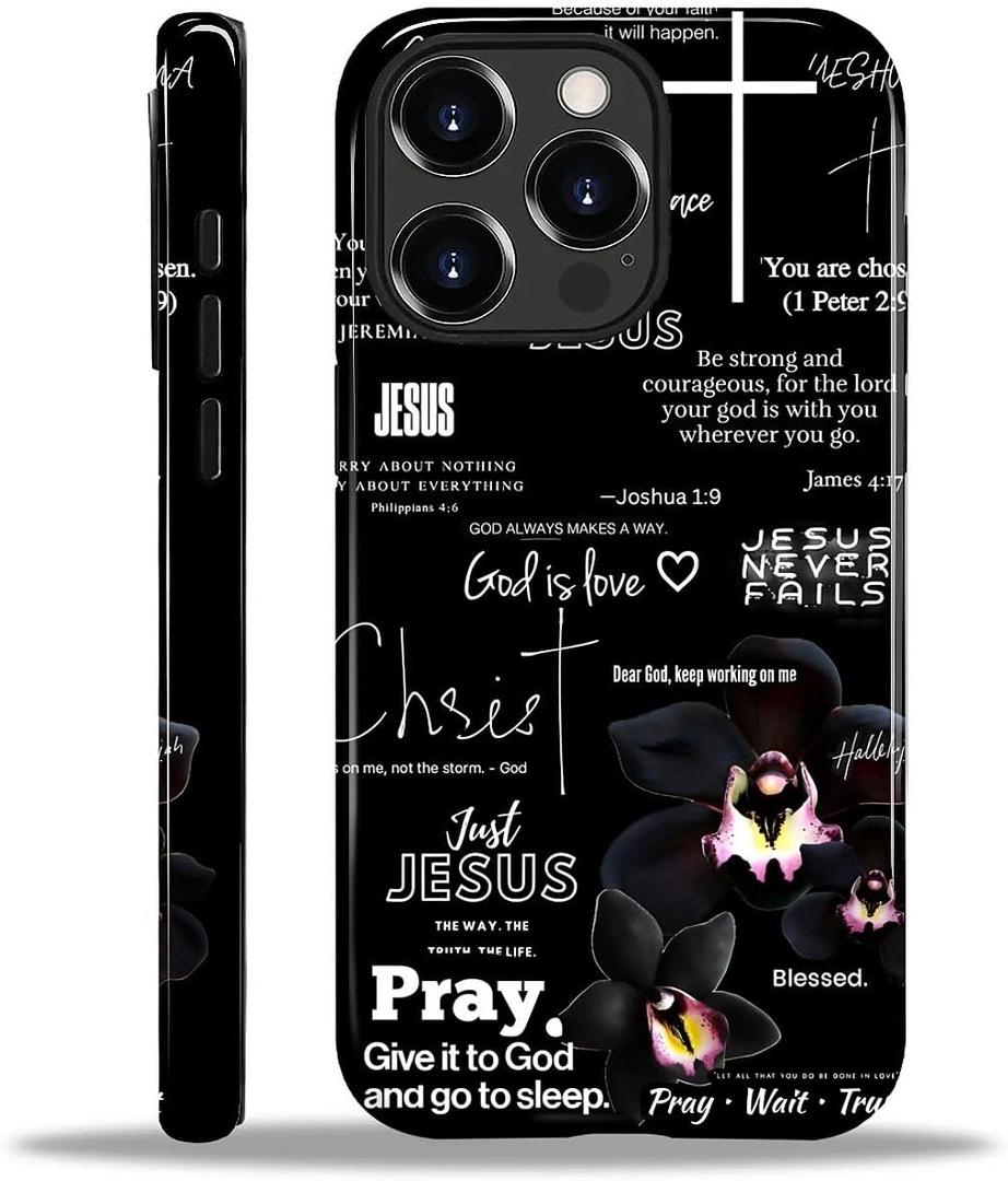Christian Classic Religious Sayings Phone Case for iPhone 13 Pro Aesthetic Christ002 Cover for Woman Men Kids Boy Girl