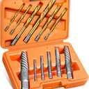 12 Pcs Screw Extractor and Left Hand Drill Bits Set, Easy Out Bolt Extractor Set Spiral Flute Stripped Screw Remover Reverse Cobalt HSS Steel Drill Bit for Remove Broken Tight Screws Bolts Studs
