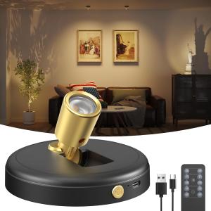 Spot Lights Indoor Led Spotlight: Rechargeable Battery Wireless Up Lights Indoor - Plants Tree Artwork Portrait Picture Display Accent Lighting for Home Decorators Homeowners Art Collectors(1 Pack)