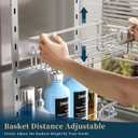 Consumest Over The Door Shower Caddy - 4 Tier Adjustable Hanging Shower Organizer Shelf with 2 Soap Holders & 22 Hooks, Rustproof Easy Installation Hanging Storage Rack for Bathroom, Silver