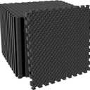 Puzzle Exercise Gym Flooring Mat, 3/4" Thick High-Density EVA Interlocking Tiles, Workout Mat for Home Gym, Fitness Equipment, MMA, Gymnastics, 24-Piece Shock-Absorbing Exercise Mat (96 Sq Ft) (Black)