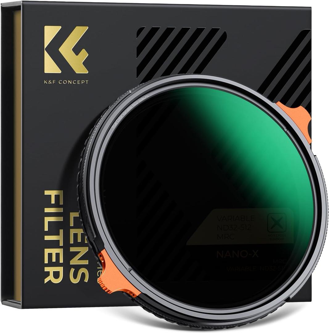 K&F Concept 49mm True Color Variable Fader ND2-32 ND Filter and CPL Circular Polarizing Lens Filter in 1 for Camera Lens Neutral Density Polarizer Filter (Nano-X Series)