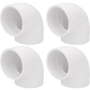 4Pack 2" 90 Degree Elbow PVC Pipe Fittings 2 Way Right Angle PVC Pipe Fitting, Furniture Build Grade SCH40 (Socket x Socket) 2" PVC Fitting Connectors for DIY PVC Shelf Garden Support Structure