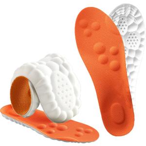 Roofo Cloud Insoles for Men Shoe Inserts Steppers Soles Memory Foam Insoles for Women Comfortble Soft with Arch Support Cushion Insoles Pain Relieve Extra Large (US-7.5-11.5-Orange)