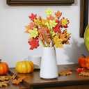 2 x 12 Pcs Artificial Fall Maple Leaf Stems Foam Maple Leaf Picks 7.87 Inch Decorative Fall Branches for Vase Filler Thanksgiving Autumn Table Centerpieces Farmhouse Home Kitchen Party Favor