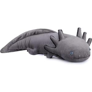 ZHONGXIN Large 30" Grey Axolotl Plush - Weighted, Realistic Stuffed Animal, Cute Ambystoma Gift for Kids