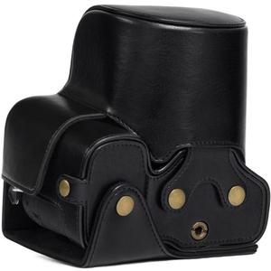 MegaGear Sony Cyber-Shot DSC-RX10 IV, DSC-RX10 III Ever Ready Leather Camera Case and Strap, with Battery Access - Black - MG760