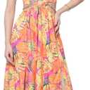 Women's Sexy Backless Halter Sundress - V-Neck High Slit Floral Maxi Dress, Boho Beach Dress for Vacation (L)