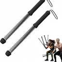 Ropeless Battle Rope Battle Ropes for Home Gym - 2PCS workout ropes with Non-Slip Handles, Durable Workout Ropes for All Fitness Levels (Black)