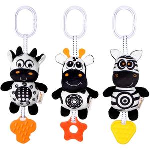 KAKIBLIN Baby Hanging Toy,3 Pack Black and White Sensory Toys for for 0 3 6 9 to 12 Months, High Contrast Soft Hanging Crinkle Squeaky Learning Toy with Teether for Boys Girls (21CM, Zebra,Deer&Cow) KAKIBLIN Baby Hanging Toy,3 Pack Black and White Sensory Toys for for 0 3 6 9 to 12 Months, High Contrast Soft Hanging Crinkle Squeaky Learning Toy with Teether for Boys Girls (21CM, Zebra,Deer&Cow)