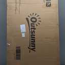 Outsunny 2-Person Outdoor Glider Bench, Patio Double Swing Rocking Chair Loveseat w/Powder Coated Steel Frame for Backyard Garden Porch, Gray (Grey)