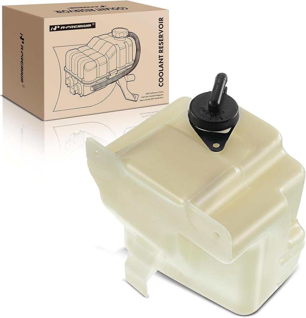 A-Premium Engine Coolant Overflow Recovery Reservoir Tank [with Cap] Compatible with Chevy Silverado 2500, Tahoe 1995-2000, Blazer 1992-1994 & GMC Yukon 1992-2000 & Cadillac Escalade - Front Side