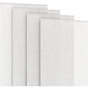 4-Panel Replacement Fabric for Sliding Panel Track Blinds 23" W x 96" L Fabric Only Pre-Attached Hook & Loop Fasteners Trimmable, No Bottom Rail Included, Light Filtering - Light Beige