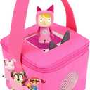 Annmore Carrying Case for Toniebox and Tonie Figures, Portable Bag for Tonie Characters Storage and Transport, Hot Pink