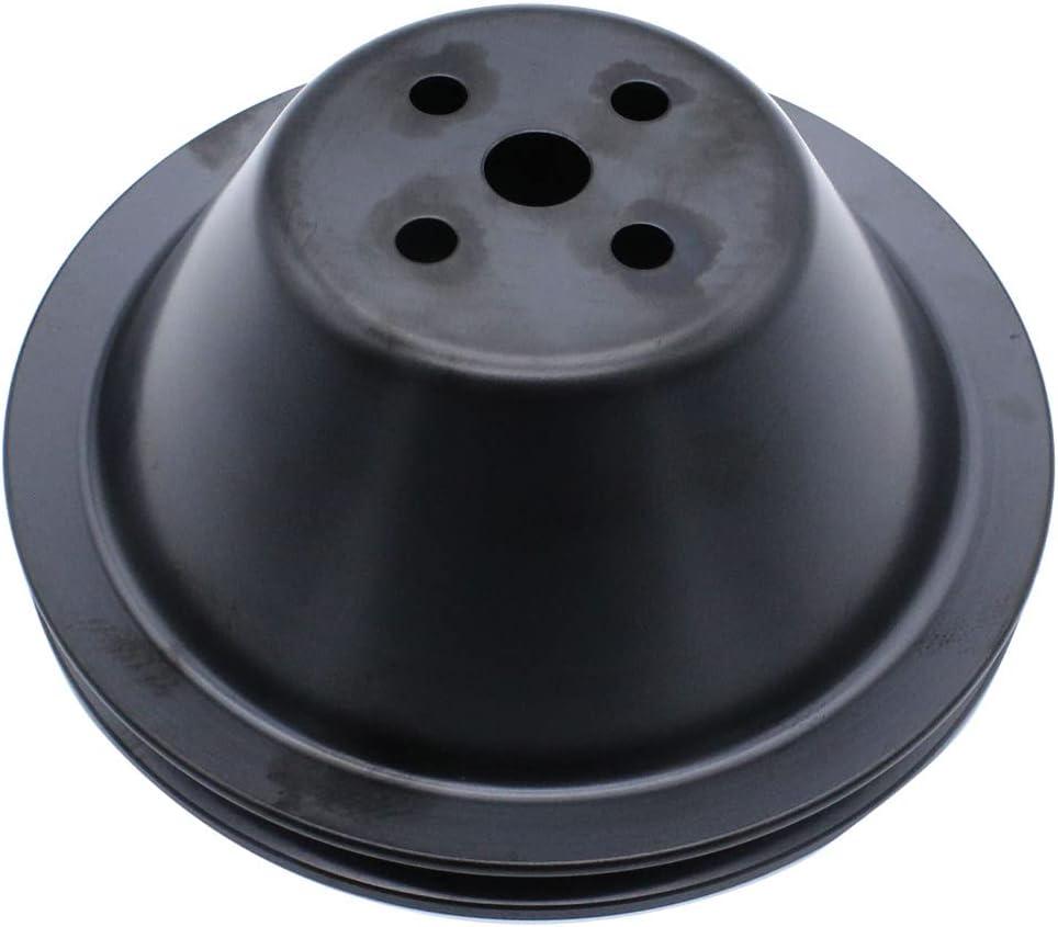 1 PC SHLPDFM Pulley Black Steel SWP 5/8" Single-Groove Short Water Pump Pulley Compatible with Small Block Chevy SBC 262 265 267 283 302 305 307 327 350 400