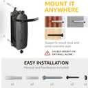MonTEK Swivel Bike Wall Mount, Bike Hangers for Garage, Space-Saving Vertical Bike Rack, Sturdy Bike Storage Rack Holds Up to 66lbs, Easy to Install, Black