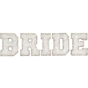 Bride Rhinestone Stickers Self Adhesive Bling Letters for Bachelorette Party Decorations, Wedding Car, Bridal Shower, DIY Craft, Sparkly Bride Sign