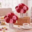 6 Set Pre-Made Flower Table Centerpieces - Burgundy & Dusty Pink